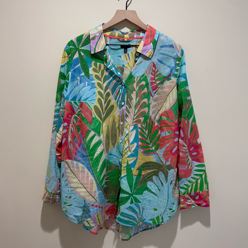 Talbots Women’s Tropical Print Button Down